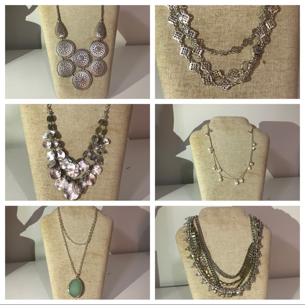 6 Silver Stella & Dot Necklaces